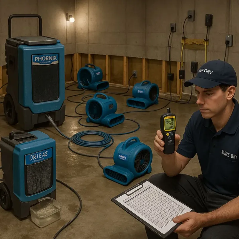 Structural Drying and Dehumidification process in Carlton, MN